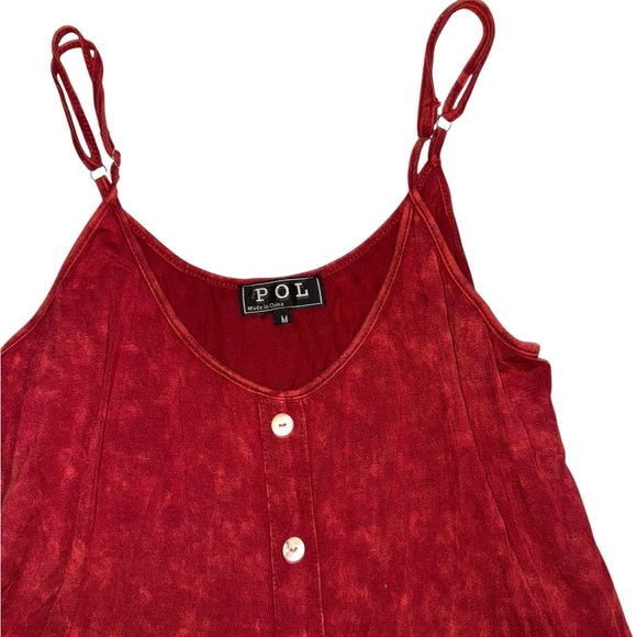 POL Burgundy Sleeveless Button-Down Top - Picture 6 of 9